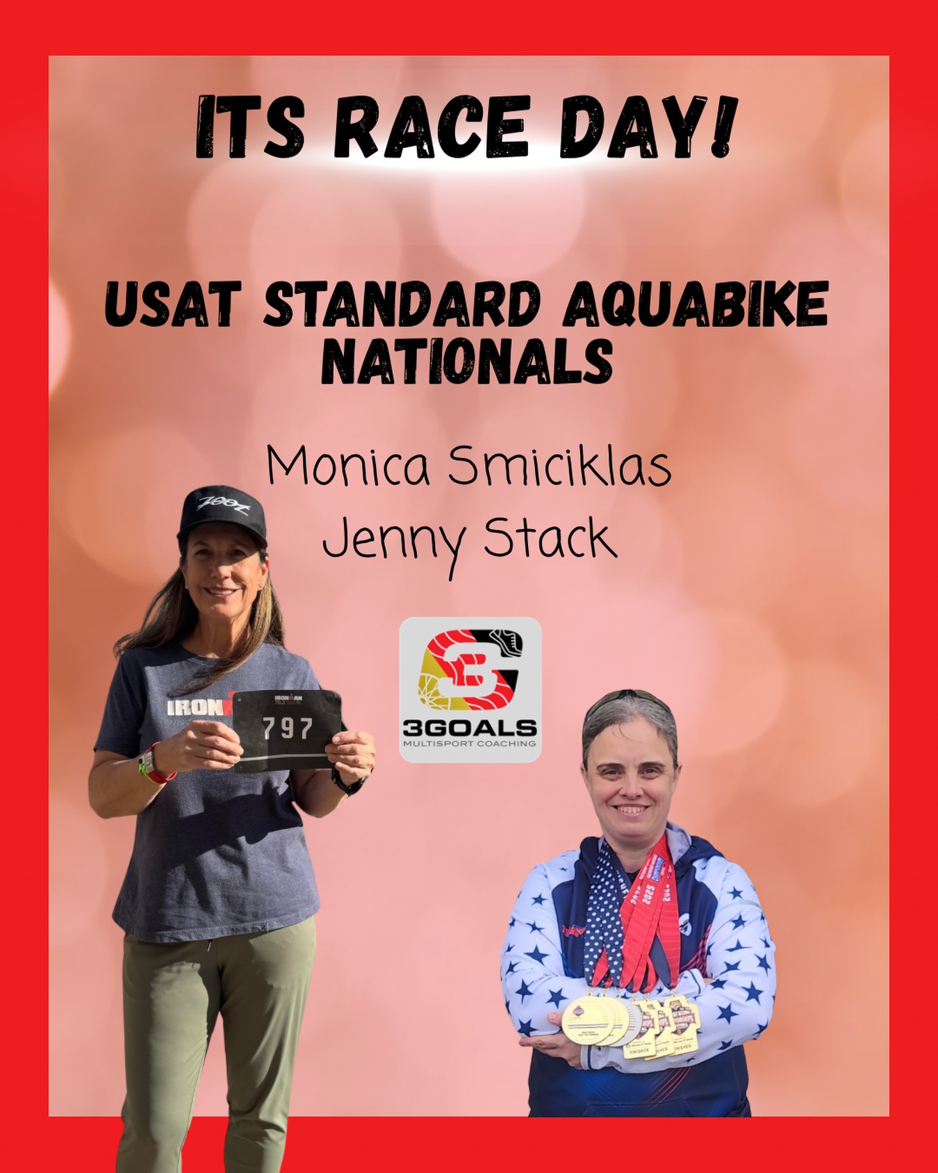 🔥 BONUS SHOUT OUT 🔥

Tomorrow is a BIG day for two Team 3G athletes chasing some very big dreams. 💪🌍

✨ Monica Smiciklas and Jenny Stack are both racing the Standard Distance Aquabike in Michigan with their eyes on something huge — a chance to qualify for the 2027 World Championships in Germany. 🇩🇪

The challenge got even tougher this week with temperatures coming in much colder than expected 🥶 — which means race day will be all about smart execution, adaptability, and grit.

But these two are ready to lean into the conditions, trust their training, and see what’s possible.

Let’s send Monica and Jenny all the good vibes as they chase those Team USA dreams! 🇺🇸💥

Drop a ❄️, 💪, or 🇺🇸 below to cheer them on — and let them know the whole Team 3G crew is behind them!