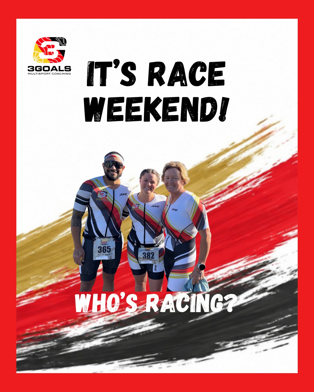 📣 FRIDAY SHOUT OUT! 📣

It’s a run-filled weekend for the 3G crew!

🏃‍♀️ Kellyn Cassell is racing the Emerald Isle Half Marathon, while Shelley Miller takes on the Great Turtle Half Marathon!

🏃‍♀️ After crossing the IRONMAN 70.3 North Carolina finish line last weekend, Macy Stogran is heading to another big start line—the Marine Corps Marathon!

Kellyn, Shelley, and Macy—trust your training, enjoy the experience, and MAKE YOURSELVES PROUD! Let’s send them lots of 3G love! ❤️🎉

#MakeYourselfProud #3GoalsMultisport